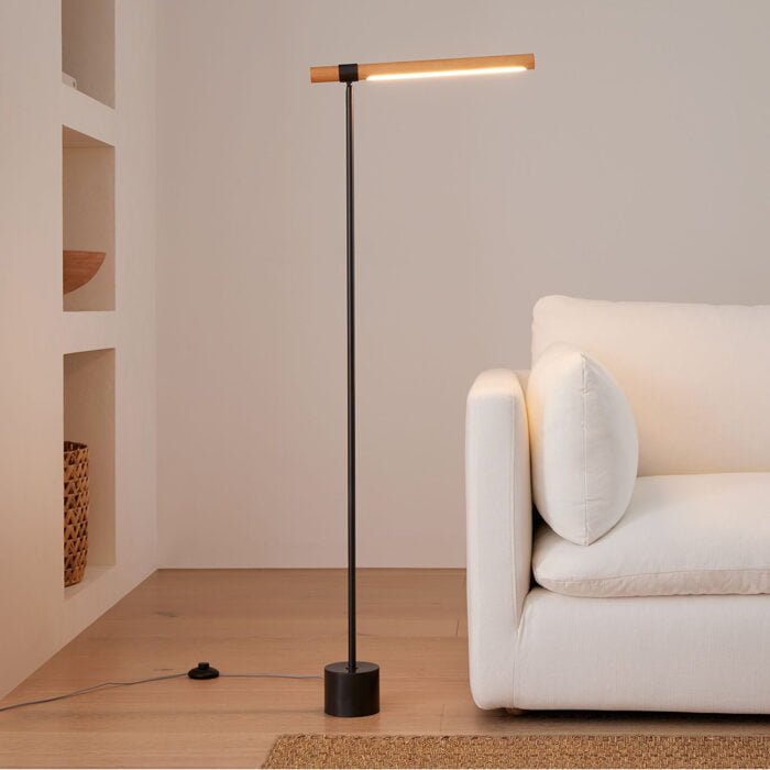 West Elm Linear Wood LED Floor Lamp - Image 6
